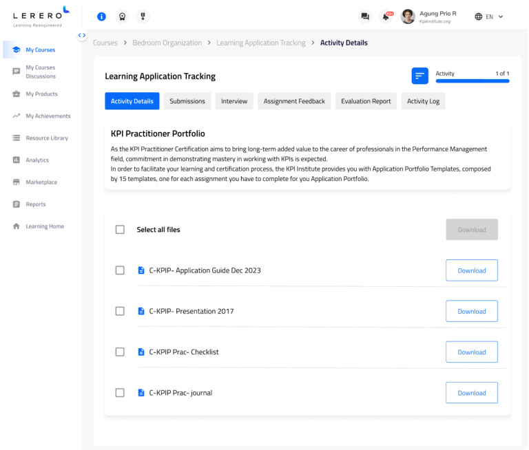 learning application tracking